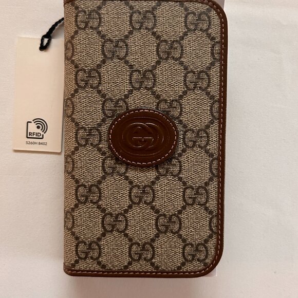 NWT GUCCI GG  folio iPhone 15 Case wallet - Picture 1 of 9